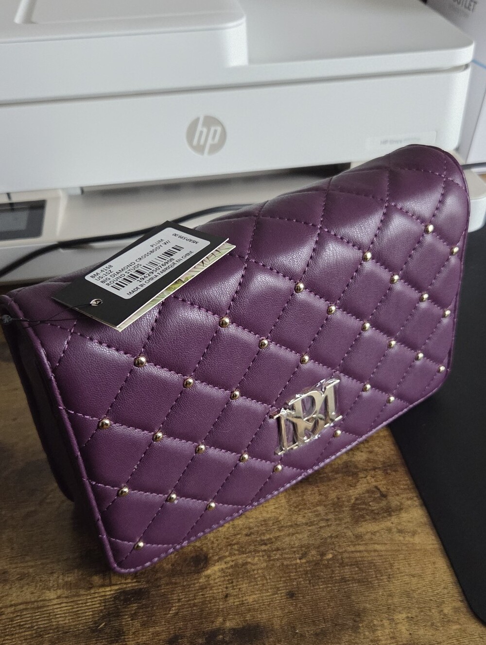 NWT Badgley Mischka Quilted Clutch Bag